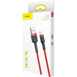 Baseus Cafule Cable USB to Lightning 1.5A 2M Red+Black (CALKLF-C09)
