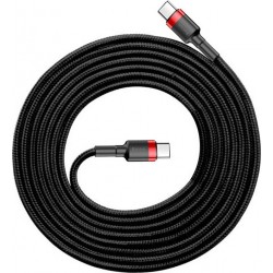 Baseus Cafule Cable Type-C to Type-C PD 2.0 QC 3.0 60W 2M Black+Red (CATKLF-H91)