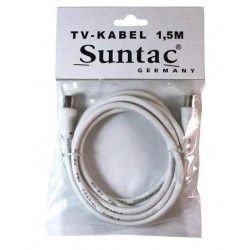 Suntac Καλώδιο Κεραίας TV Cable Coax male - Coax female 1.5m (14906)