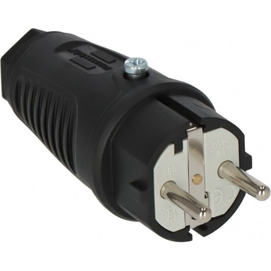 Brennenstuhl Αρσενικό Βύσμα Schuko με Γείωση, 230V/16A, IP54, Black (1082040020)