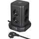 Brennenstuhl Tower Πολύπριζο 8 Θέσεων με Διακόπτη, 4 Θύρες USB και Καλώδιο 2m/ H05VV-F/ 3G1,5 Black (1153560000)