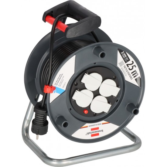 Brennenstuhl Garant E Μπαλαντέζα 4 Θέσεων με Καλώδιο 25m/ H05VV-F/ 3G1,5 Black (1215056)