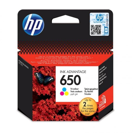 HP 650 Γνήσιο Μελάνι Εκτυπωτή InkJet - Πολύχρωμο (Tri-Color)