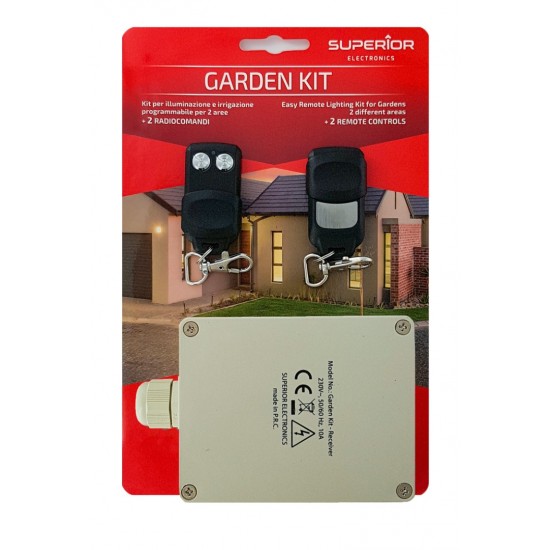 Superior Garden Kit Τηλεχειρισμού 220V AC/DC με 2 Τηλεχειριστήρια και Σταθερή Συχνότητα 433,92 MHz (SUPRK004)