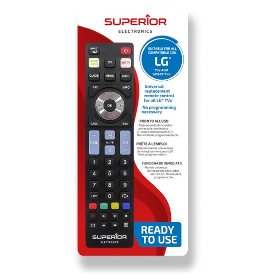 Superior Τηλεχειριστήριο Αντικατάστασης για LG Smart Black - Plug & Play (SUPTRB007)