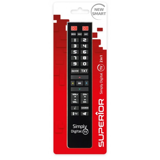 Superior Προγραμματιζόμενο Τηλεχειριστήριο Simply Digital TV 2in1 (SUPTPB015)