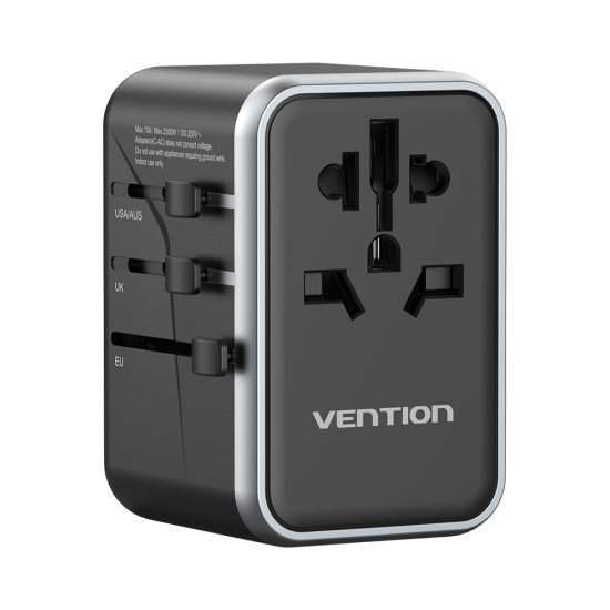 VENTION 4-Port USB (C+C+A+A) GaN Universal Travel Adapter (65W/65W/60W/5W) EU Black (FJFB0)