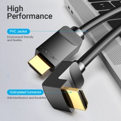 VENTION HDMI Right Angle Cable 90° 1M Black (AARBF)