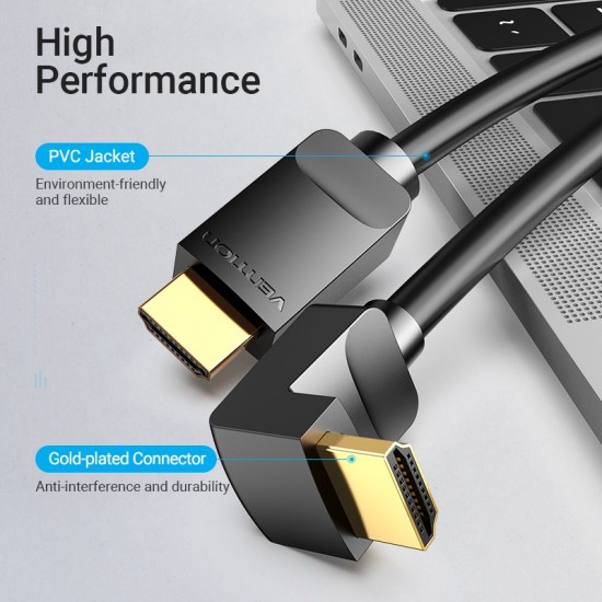 VENTION HDMI Right Angle Cable 90° 1M Black (AARBF)