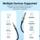 VENTION Cotton Braided TRS 3.5mm Male to 6.5mm Male Audio Cable 0.5M Gray Aluminum Alloy Type (BAUHD)