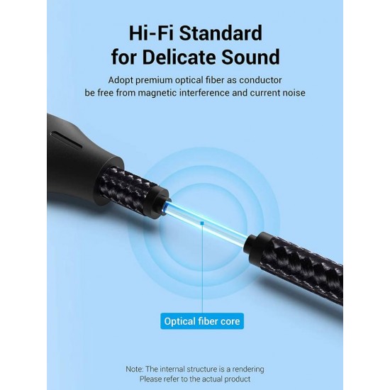 VENTION Optical Fiber Audio Cable 1.5M Black Aluminum Alloy Type (BAVHG)