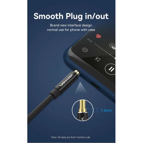 VENTION 3.5mm Male to Male Audio Cable 5M Black Aluminum Alloy Type (BAXBJ)