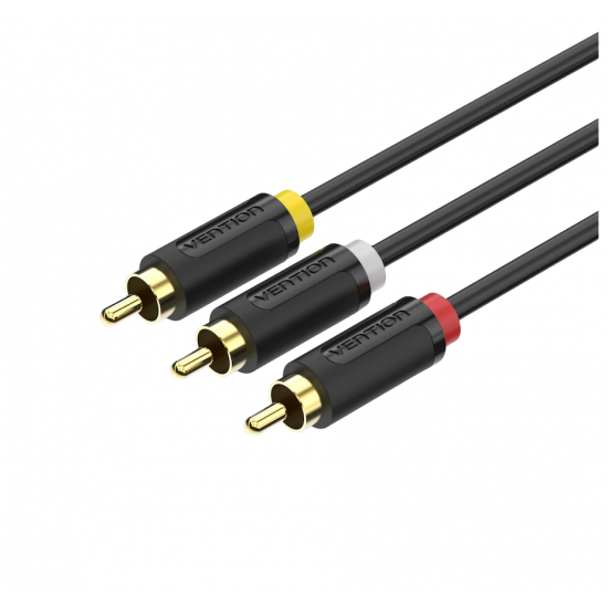 VENTION 3RCA Male to Male AV Cable 1M Black (BCABF)