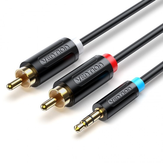 VENTION 3.5mm Male to 2RCA Male Cable 1.5M Black (BCLBG)
