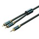 VENTION Cotton Braided 3.5mm Male to 2RCA Male Audio Cable 1M Green Copper Type (BCSGF)