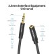 VENTION Cotton Braided 3.5mm Audio Extension Cable 1.5M Black Metal Type (BHBBG)
