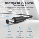 VENTION USB to DC 5.5mm Barrel Jack Power Cable 1.5M Black Tuning Fork Type (CEYBG)