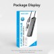 VENTION 4-Port USB 3.0 Hub with Type-C & USB 3.0 2-in-1 Interface and Power Supply 0.15M Black ABS Type (CHTBB)