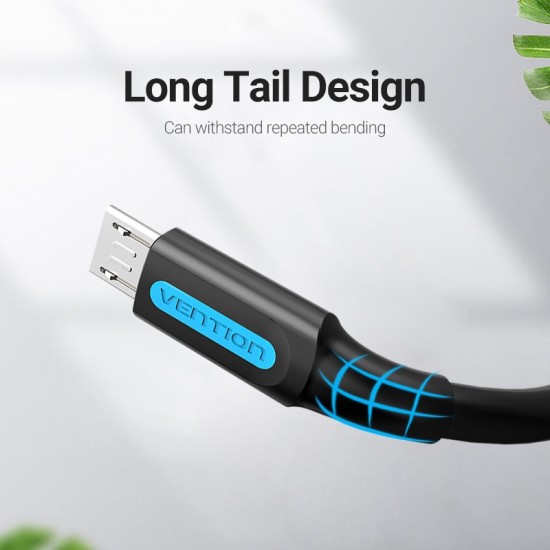 VENTION USB 2.0 A Male to Micro B Male 3A Cable 0.5M Black (COLBD)