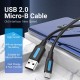 VENTION USB 2.0 A Male to Micro B Male 3A Cable 0.5M Black (COLBD)