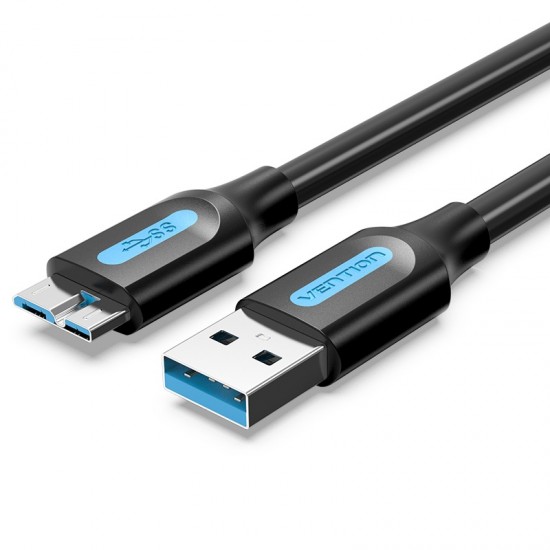 VENTION USB 3.0 A Male to Micro B Male Cable 0.5M Black PVC Type (COPBD)
