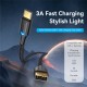VENTION Nylon Braided USB 2.0 A Male to Type-C Male 3A Cable 1M Black LED Type (CTFBF)