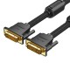 VENTION Cotton Braided DVI-D (24+1) Male to Male Cable 3M Black (EAEBI)