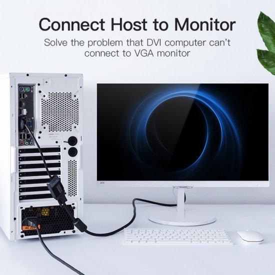 VENTION DVI to VGA Converter 0.15M Black Metal Type (EBBBB)