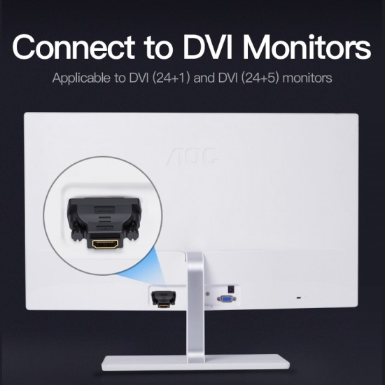 VENTION DVI (24+1) Male to HDMI Female Adapter Black (ECDB0)