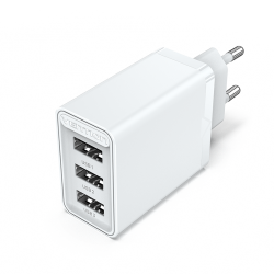 VENTION 3-Port USB (A+A+A) Wall Charger (12W/12W/12W) EU White (FEAW0-EU)