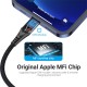 VENTION Nylon Braided USB 2.0 A to Lightning 2.4A Cable 2M Gray Aluminum Alloy Type MFi-Certified (LABHH)