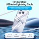 VENTION USB 2.0 A to Lightning 2.4A Cable 2M White MFi-Certified (LAFWH)