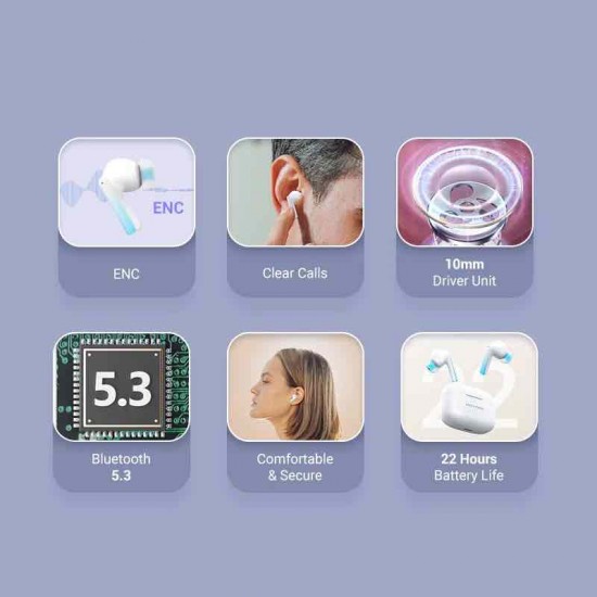 VENTION True Wireless ENC Bluetooth Earbuds Elf E04 White (NBIW0)