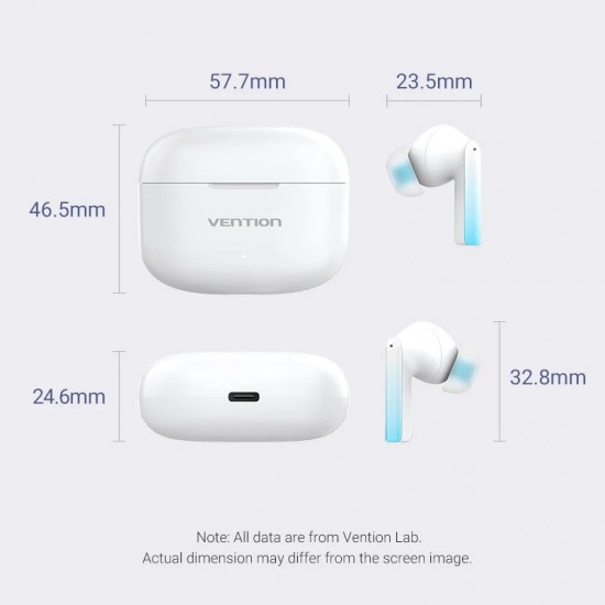 VENTION True Wireless ENC Bluetooth Earbuds Elf E04 White (NBIW0)