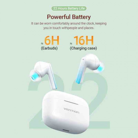 VENTION True Wireless ENC Bluetooth Earbuds Elf E04 White (NBIW0)