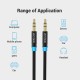 VENTION Cotton Braided 3.5mm Male to Male Audio Cable 0.5M Black Metal Type (High-End Series) (P350AC050-B-M)