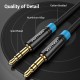VENTION Cotton Braided 3.5mm Male to Male Audio Cable 0.5M Black Metal Type (High-End Series) (P350AC050-B-M)