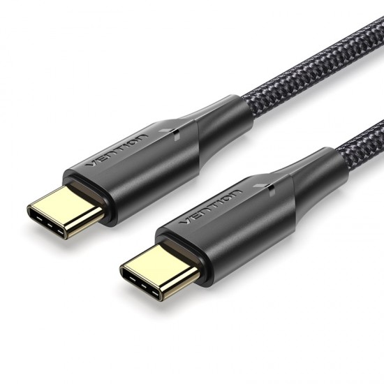VENTION Nylon Braided Type-C to Type-C 3A Cable 1M Black LED Type (TAUBF)