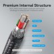 VENTION Nylon Braided Type-C to Type-C 3A Cable 1M Black LED Type (TAUBF)
