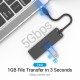 VENTION Type-C to 4-Port USB 3.0 Hub with Power Supply Black 1M ABS Type (TGKBF)