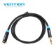 VENTION Cotton Braided 3.5mm Audio Extension Cable 0.5M Black Metal Type (VAB-B06-B050-M)