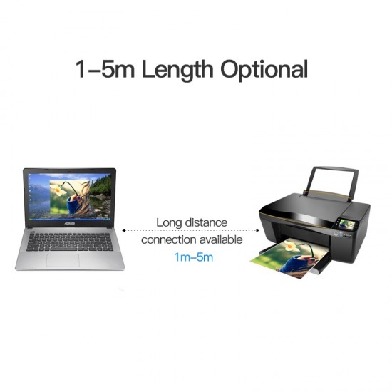 VENTION USB 2.0 A Male to B Male Print Cable with 2*Ferrite Core 5M Black (VAS-A16-B500)