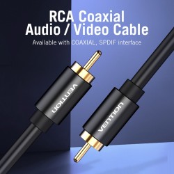 VENTION RCA Coaxial Audio/Video Cable 2M Black Aluminum Alloy Type (VAB-R09-B200)