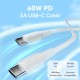 VENTION USB 2.0 Type-C to Type-C 3A Cable 0.5M White (TAXWD)