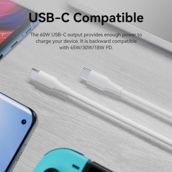 VENTION USB 2.0 Type-C to Type-C 3A Cable 0.5M White (TAXWD)